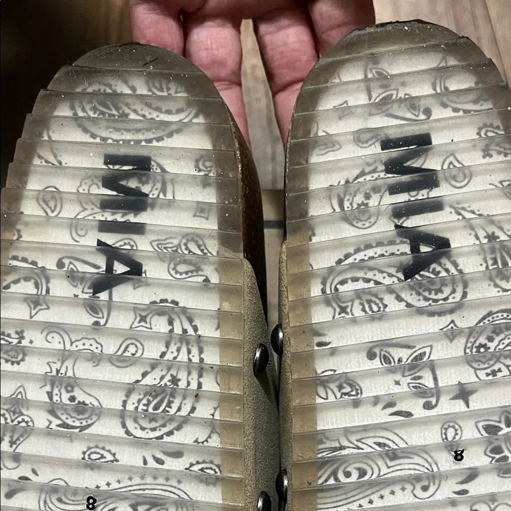 MIA Tan Sandals with Black Buckles - Picture 4 of 10